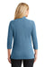 Port Authority LK581 Womens Coastal Moisture Wicking 3/4 Sleeve Polo Shirt Navy Blue/Carolina Blue Back