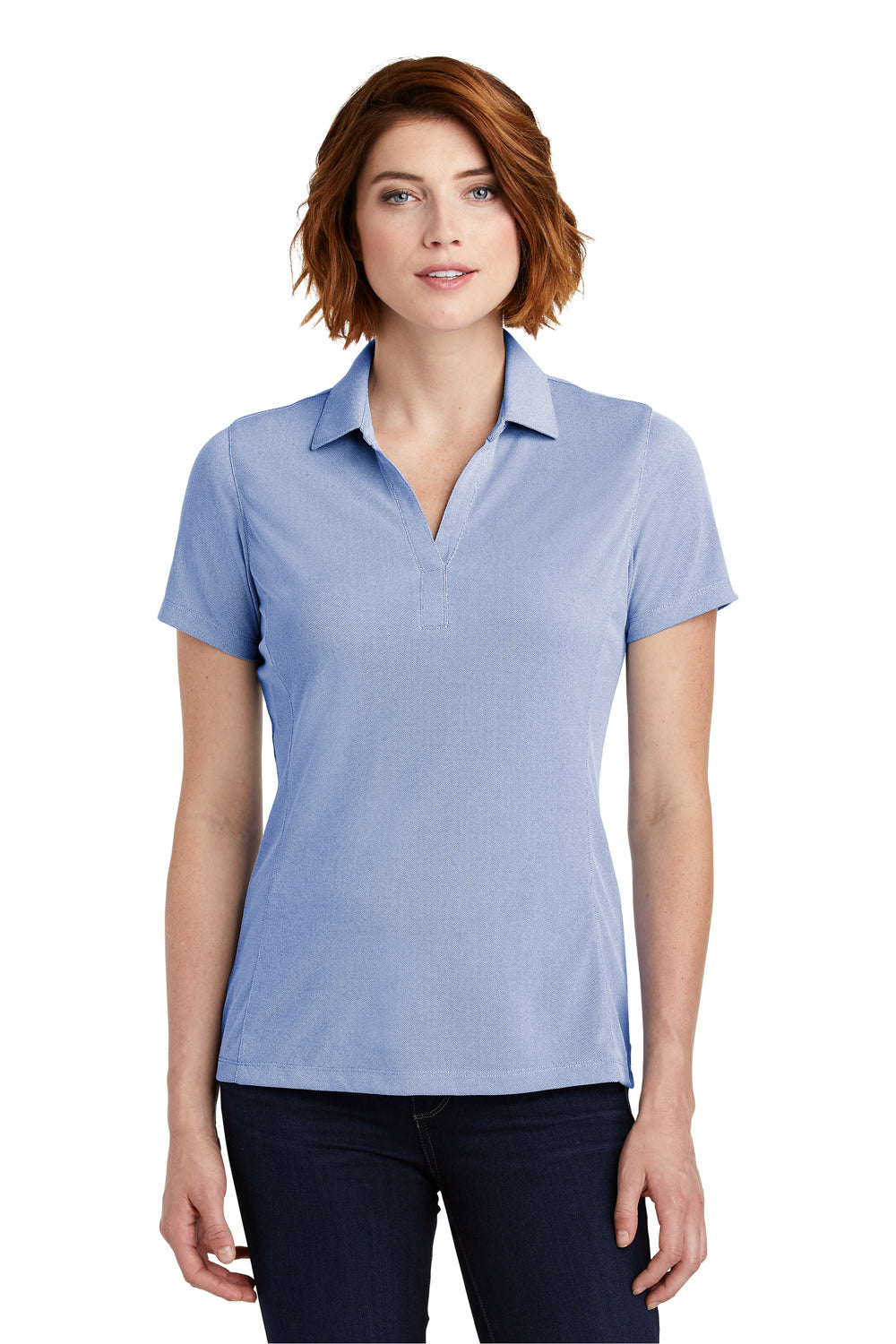 Port Authority LK582 Womens Oxford Moisture Wicking Short Sleeve Polo Shirt Royal Blue Front