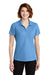 Port Authority LK600 Womens EZPerformance Moisture Wicking Short Sleeve Polo Shirt Carolina Blue Front