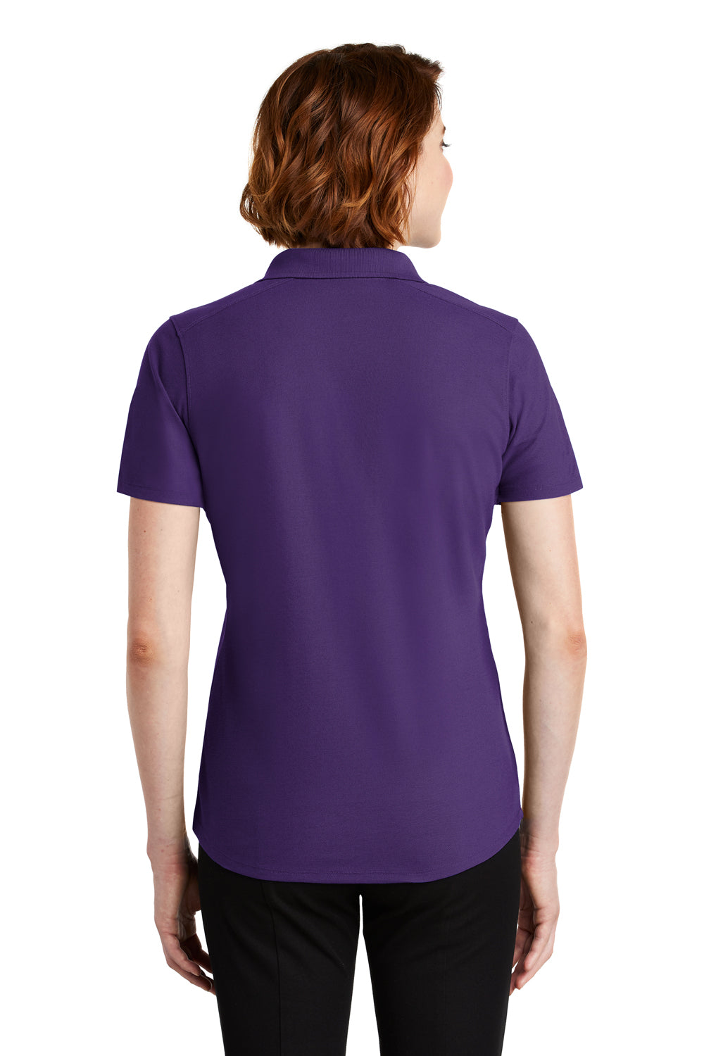 Port Authority LK600 Womens EZPerformance Moisture Wicking Short Sleeve Polo Shirt Purple Back