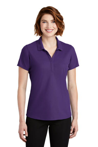 Port Authority LK600 Womens EZPerformance Moisture Wicking Short Sleeve Polo Shirt Purple Front