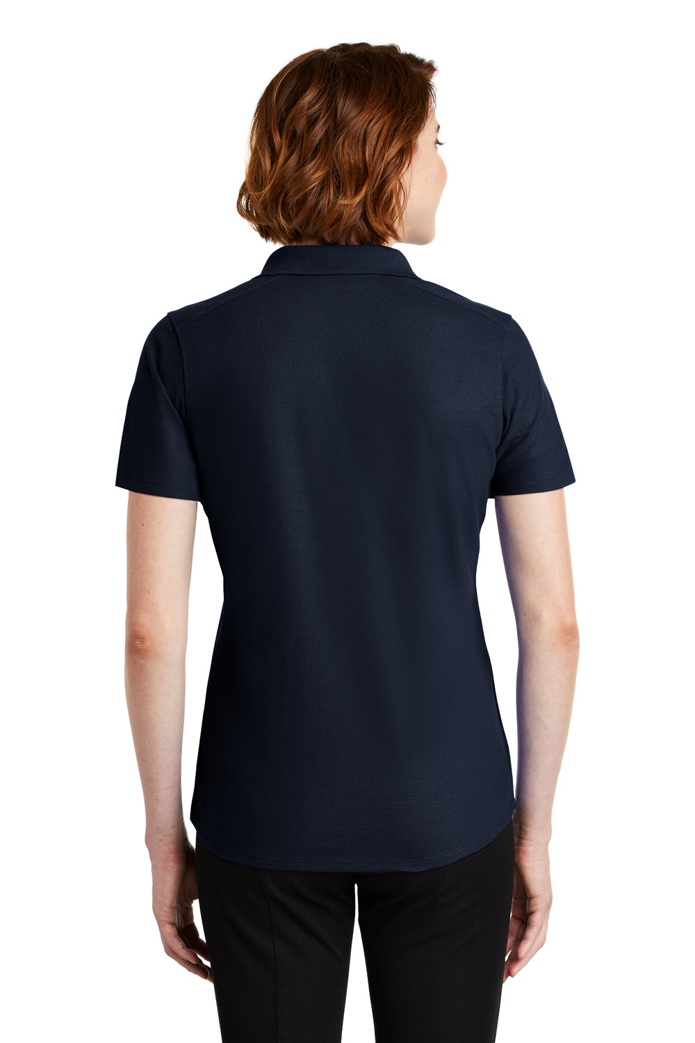 Port Authority LK600 Womens EZPerformance Moisture Wicking Short Sleeve Polo Shirt Navy Blue Back