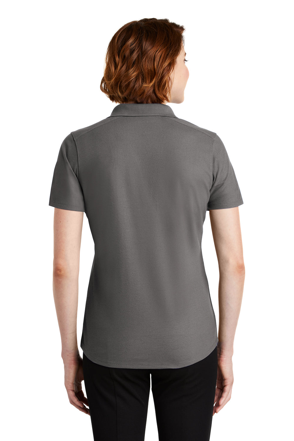 Port Authority LK600 Womens EZPerformance Moisture Wicking Short Sleeve Polo Shirt Sterling Grey Back