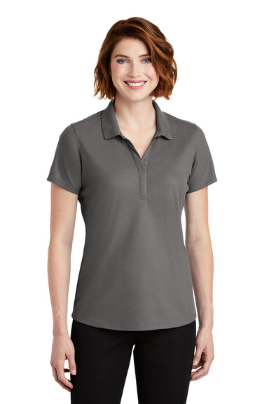 Port Authority LK600 Womens EZPerformance Moisture Wicking Short Sleeve Polo Shirt Sterling Grey Front