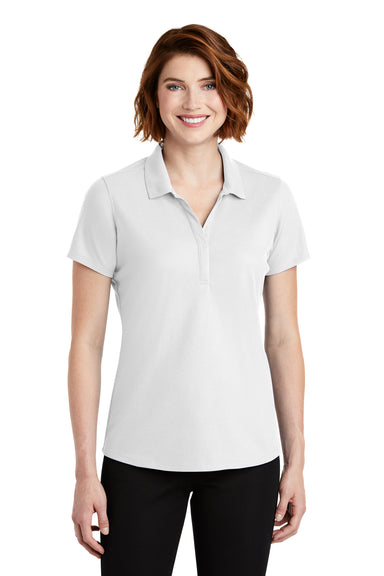 Port Authority LK600 Womens EZPerformance Moisture Wicking Short Sleeve Polo Shirt White Front
