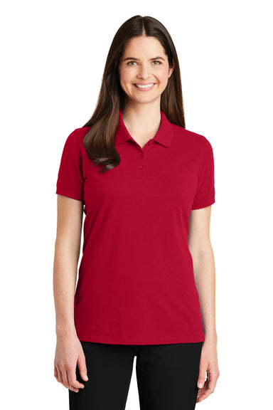 Port Authority LK8000 Womens Wrinkle Resistant Short Sleeve Polo Shirt Red Front