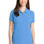 Port Authority Womens Wrinkle Resistant Short Sleeve Polo Shirt - Azure Blue - Closeout