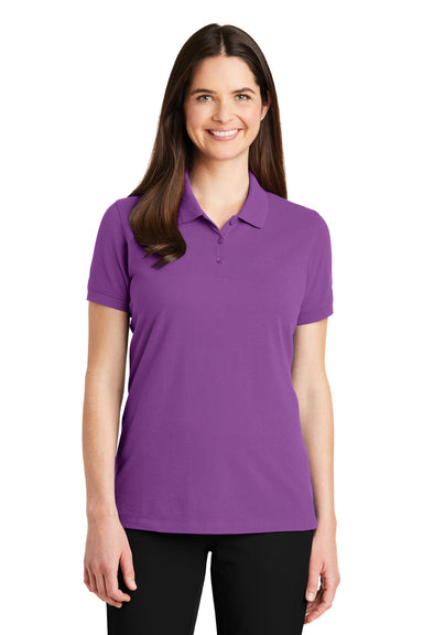 Port Authority LK8000 Womens Wrinkle Resistant Short Sleeve Polo Shirt Violet Purple Front