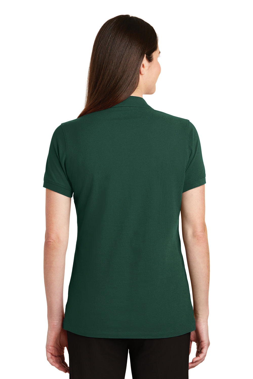 Port Authority LK8000 Womens Wrinkle Resistant Short Sleeve Polo Shirt Glen Green Back