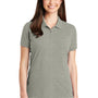 Port Authority Womens Wrinkle Resistant Short Sleeve Polo Shirt - Heather Oxford Grey - Closeout