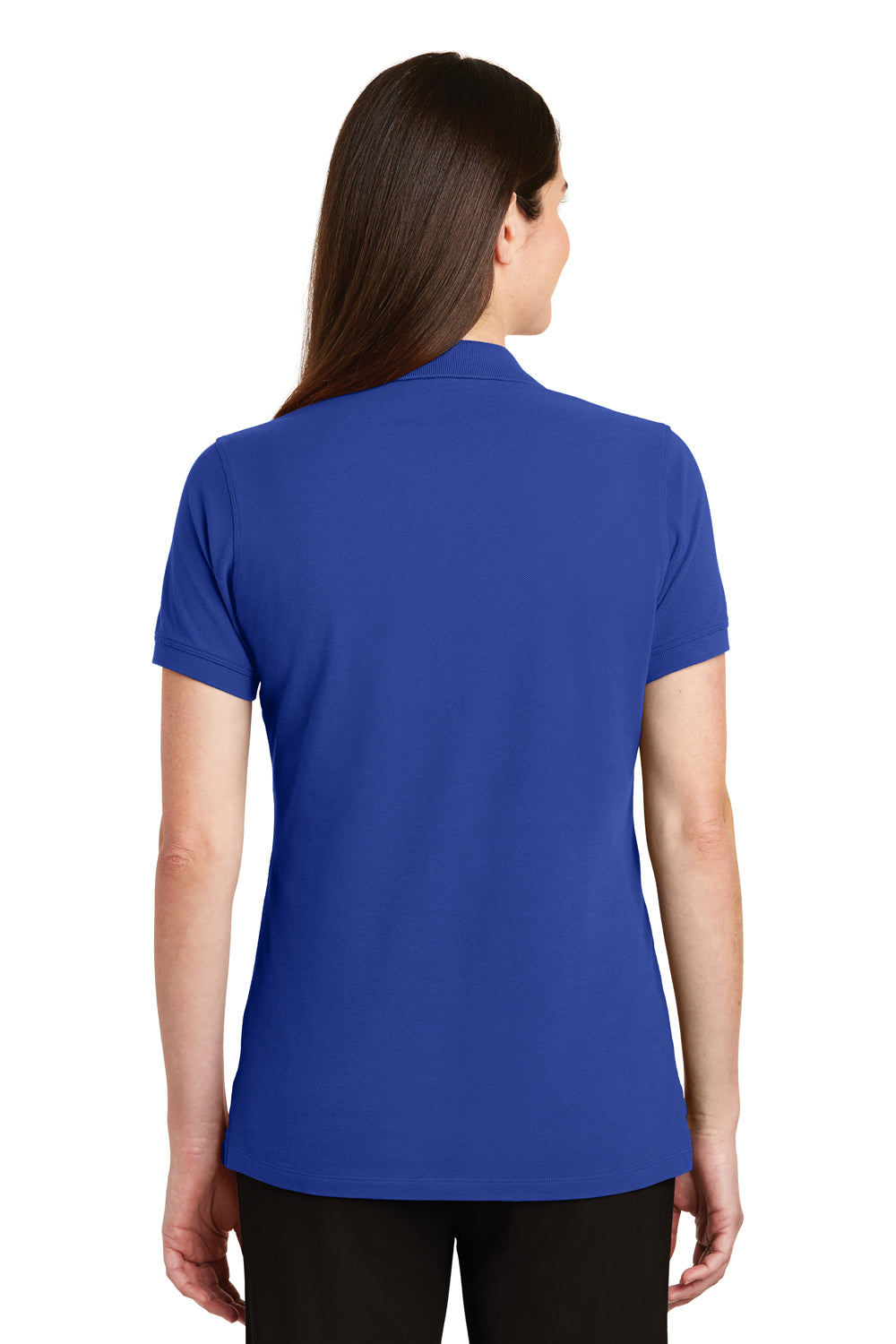 Port Authority LK8000 Womens Wrinkle Resistant Short Sleeve Polo Shirt Royal Blue Back