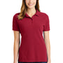 Port & Company Womens Stain Resistant Short Sleeve Polo Shirt - Red