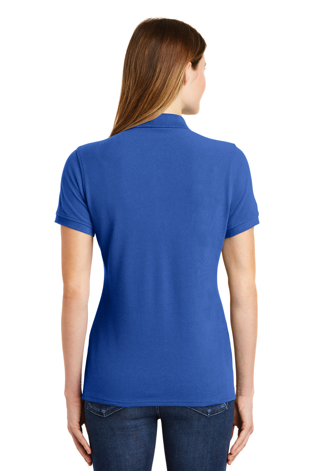 Port & Company LKP1500 Womens Stain Resistant Short Sleeve Polo Shirt Royal Blue Back