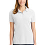 Port & Company Womens Stain Resistant Short Sleeve Polo Shirt - White - Closeout