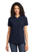 Port & Company LKP155 Womens Core Stain Resistant Short Sleeve Polo Shirt Navy Blue Front
