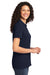 Port & Company LKP155 Womens Core Stain Resistant Short Sleeve Polo Shirt Navy Blue Side