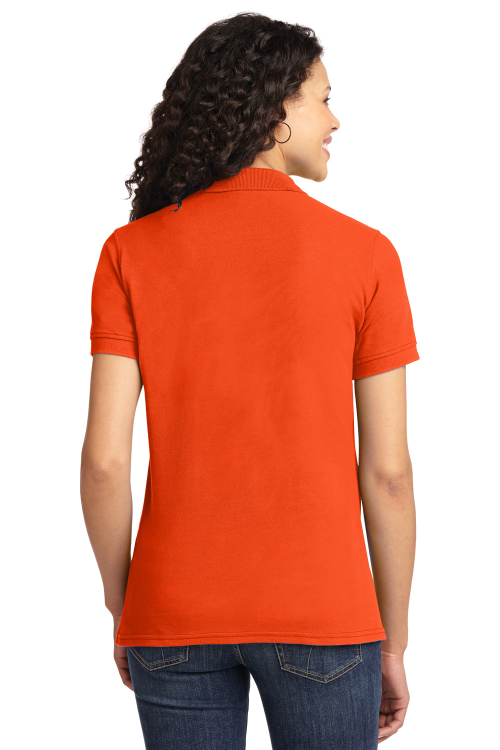 Port & Company LKP155 Womens Core Stain Resistant Short Sleeve Polo Shirt Orange Back
