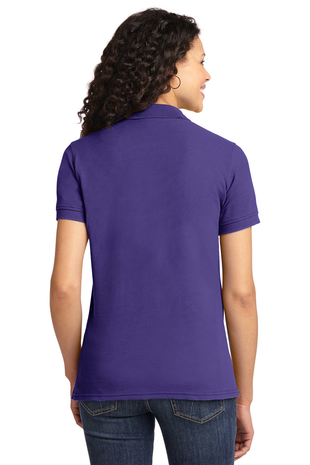 Port & Company LKP155 Womens Core Stain Resistant Short Sleeve Polo Shirt Purple Back