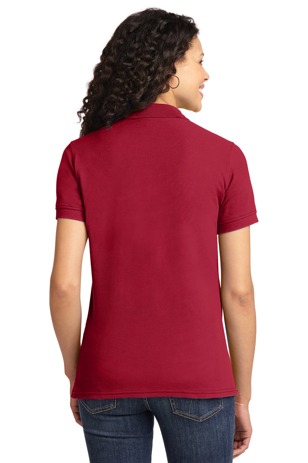 Port & Company LKP155 Womens Core Stain Resistant Short Sleeve Polo Shirt Red Back
