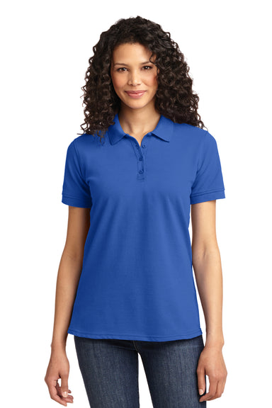 Port & Company LKP155 Womens Core Stain Resistant Short Sleeve Polo Shirt Royal Blue Front