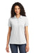 Port & Company LKP155 Womens Core Stain Resistant Short Sleeve Polo Shirt White Front