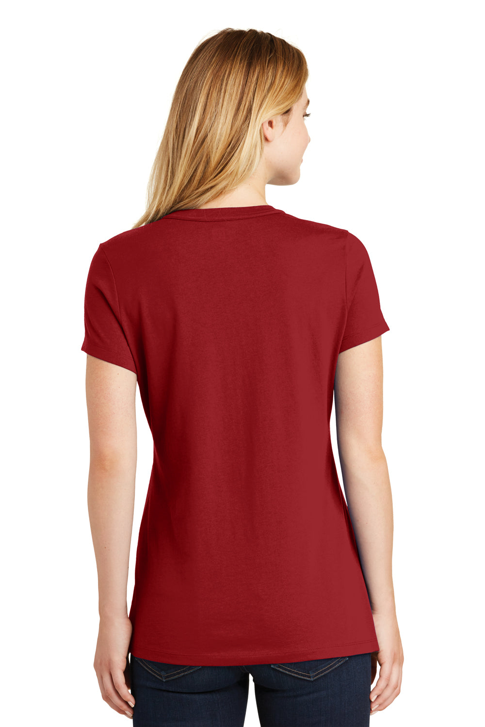 New Era LNEA100 Womens Heritage Short Sleeve Crewneck T-Shirt Crimson Red Back