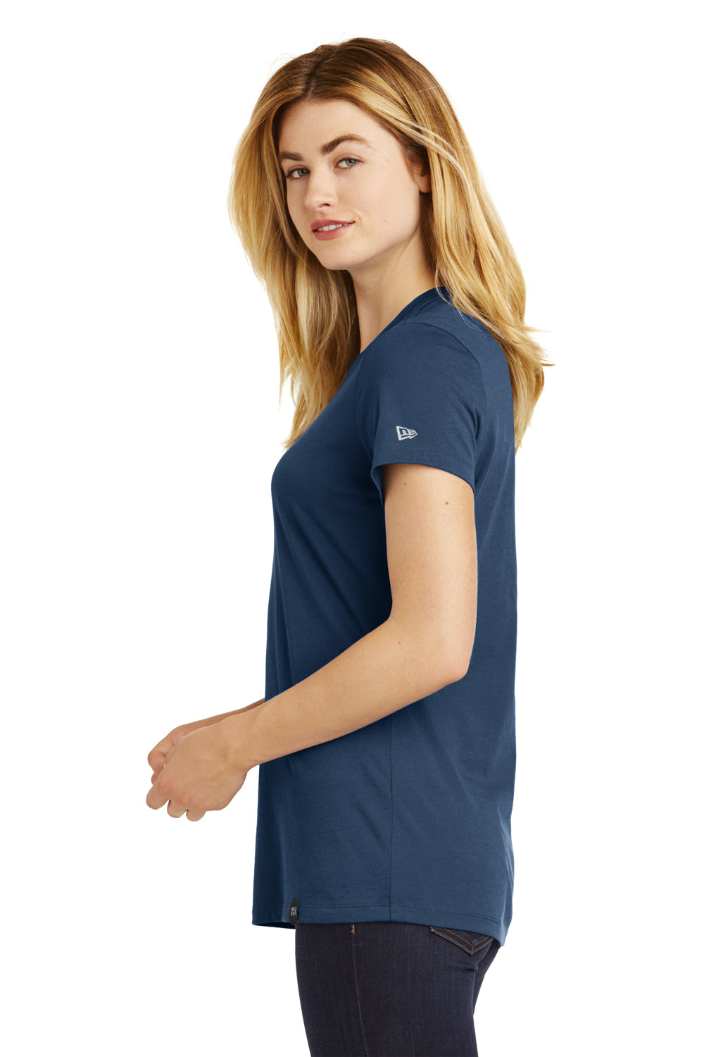 New Era LNEA100 Womens Heritage Short Sleeve Crewneck T-Shirt Dark Royal Blue Side