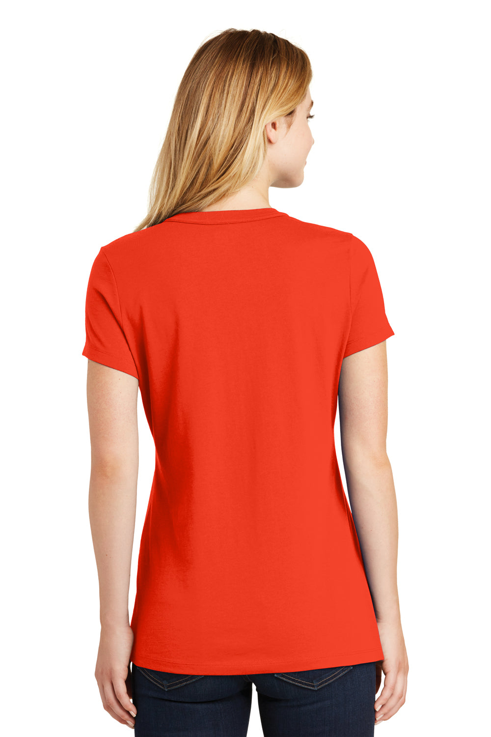 New Era LNEA100 Womens Heritage Short Sleeve Crewneck T-Shirt Orange Back