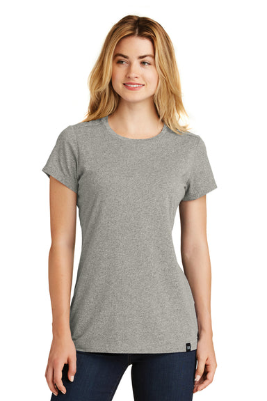 New Era LNEA100 Womens Heritage Short Sleeve Crewneck T-Shirt Heather Rainstorm Grey Front