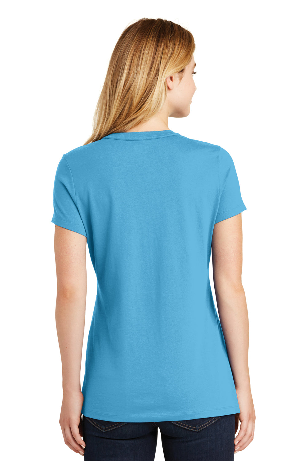 New Era LNEA100 Womens Heritage Short Sleeve Crewneck T-Shirt Sky Blue Back