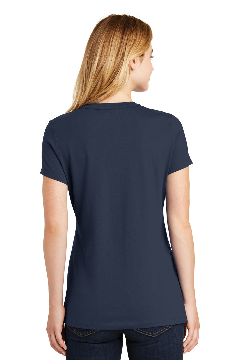 New Era LNEA100 Womens Heritage Short Sleeve Crewneck T-Shirt Navy Blue Back