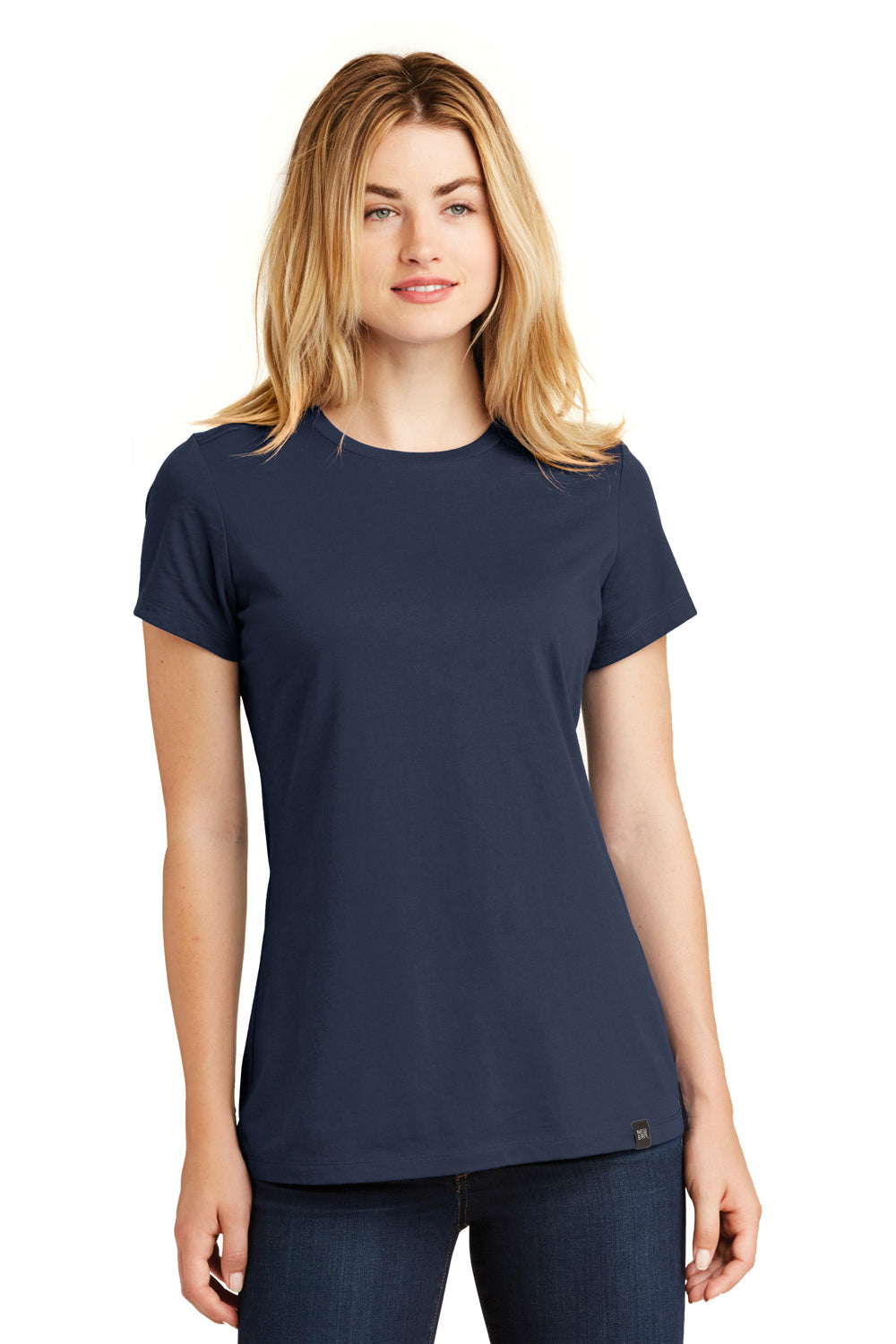 New Era LNEA100 Womens Heritage Short Sleeve Crewneck T-Shirt Navy Blue Front