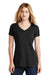 New Era LNEA101 Womens Heritage Short Sleeve V-Neck T-Shirt Black Front