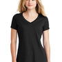 New Era Womens Heritage Short Sleeve V-Neck T-Shirt - Black