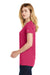 New Era LNEA101 Womens Heritage Short Sleeve V-Neck T-Shirt Deep Pink Side