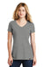 New Era LNEA101 Womens Heritage Short Sleeve V-Neck T-Shirt Heather Shadow Grey Front