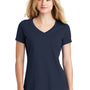 New Era Womens Heritage Short Sleeve V-Neck T-Shirt - Navy Blue