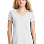 New Era Womens Heritage Short Sleeve V-Neck T-Shirt - White