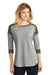 New Era LNEA104 Womens Heritage 3/4 Sleeve Crewneck T-Shirt Graphite Grey/Light Graphite Grey Twist Front