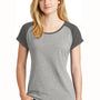 New Era Womens Heritage Short Sleeve Crewneck T-Shirt - Graphite Grey/Light Graphite Grey Twist