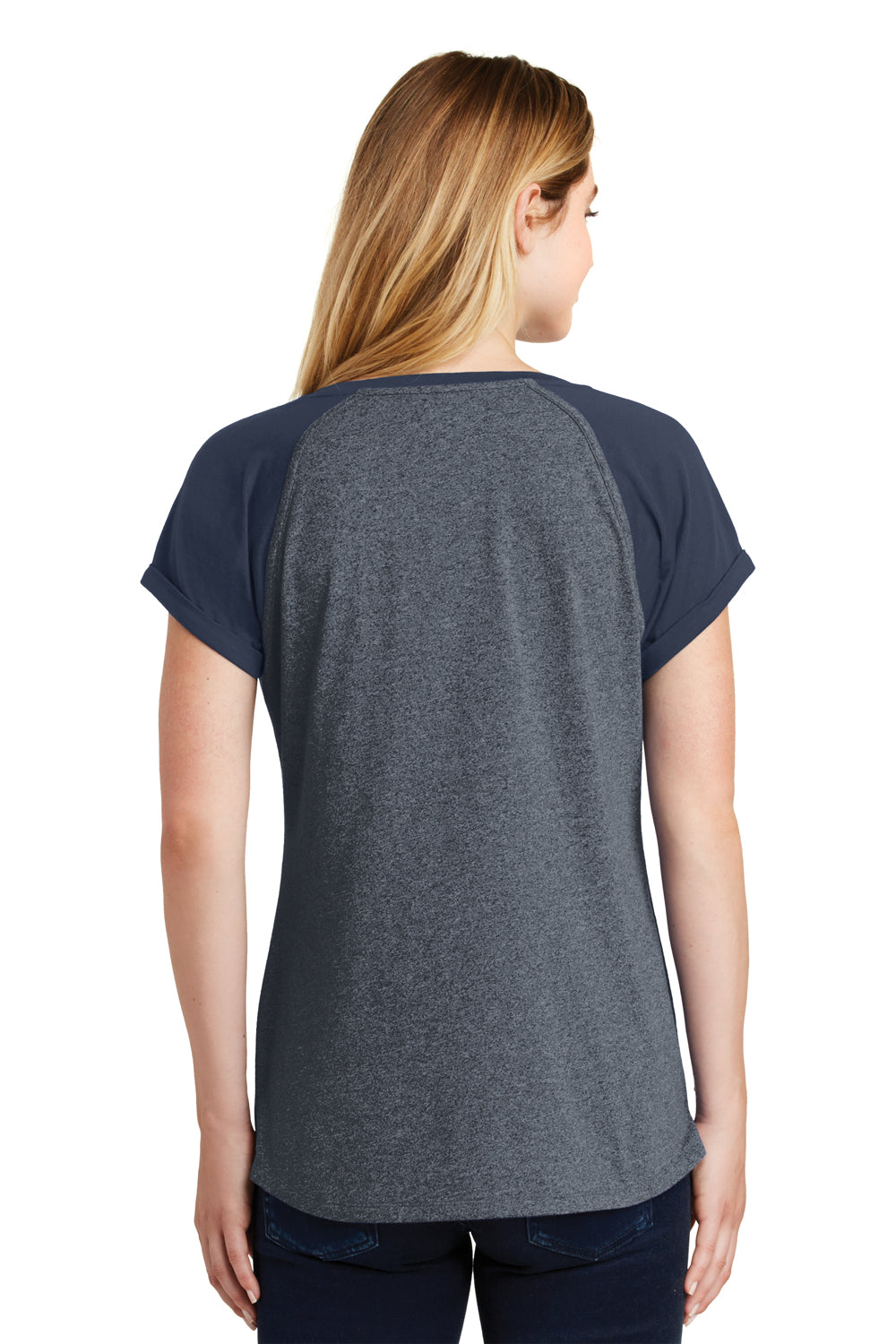New Era LNEA107 Womens Heritage Short Sleeve Crewneck T-Shirt Navy Blue/Navy Blue Twist Back