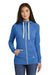 New Era LNEA122 Womens Sueded Full Zip Hooded Sweatshirt Hoodie Heather Royal Blue Front