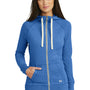 New Era Womens Sueded Full Zip Hooded Sweatshirt Hoodie - Heather Royal Blue