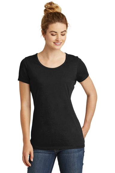 New Era LNEA130 Womens Performance Moisture Wicking Short Sleeve Crewneck T-Shirt Black Front