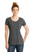 New Era LNEA130 Womens Performance Moisture Wicking Short Sleeve Crewneck T-Shirt Dark Graphite Grey Front