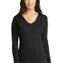 New Era Womens Performance Moisture Wicking Long Sleeve Hooded T-Shirt Hoodie - Black - Closeout