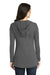 New Era LNEA131 Womens Performance Moisture Wicking Long Sleeve Hooded T-Shirt Hoodie Dark Graphite Grey Back