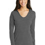 New Era Womens Performance Moisture Wicking Long Sleeve Hooded T-Shirt Hoodie - Dark Graphite Grey - Closeout