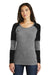 New Era LNEA132 Womens Performance Moisture Wicking Long Sleeve Crewneck T-Shirt Black/Shadow Grey Front