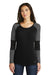 New Era LNEA132 Womens Performance Moisture Wicking Long Sleeve Crewneck T-Shirt Dark Graphite Grey/Black Front